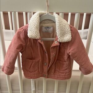 Old Navy pink Sherpa-Lined Kids Jean Jacket